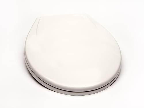 2Q1R6-04 Builder Grade Slow Close Plastic Toilet Seat with Vari-Adjust Lok-Down R'N'C Hinge and Quik-Lok Mounting Hardware, Round, Cotton White - color: Cotton White, style: Round