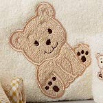 Spasilk 5-Piece Soft Terry Hooded Bath Towel and Washcloth Set, 1 Baby Towel and 4 Baby Washcloths for Newborn Boys and Girls, Brown Bear