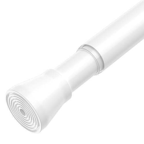 Tension Curtain Rod 30-64 Inch 7/8" Diameter, Adjustable No Drilling White Spring Loaded Curtain Rods for Window, Doorway, Bathroom, Closet, Kitchen, Shower Stall - color: White, size: 1PCS-30-64 Inch