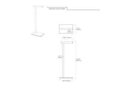 Gatco 1431W Modern Rectangle Base Freestanding Toilet Paper Holder, 21.25", Matte White with Weighted Base - color: Matte White, 21.25"h