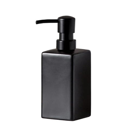 Lotion Dispenser Matte Soap Dispenser Ceramic Lotion for Bathroom Countertop Dish Soap Pump - color: Matte Black, size: Square