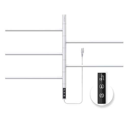 Z&Zhanle Heated Towel Racks for Bathroom - Warmers Rotating Electric Warmer with Built - in Timer, Hard-Wired/Plug-in,Whitek (White) - color: White
