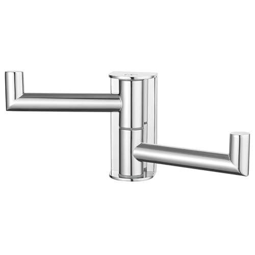 Aomasi 180° Swivel Towel Hook for Bathroom, 304 Stainless Steel Wall Mounted Double Robe Hook, Heavy Duty 11LB Towel Hanger, Polished Chrome - color: Polished Chrome, size: 1 Pack