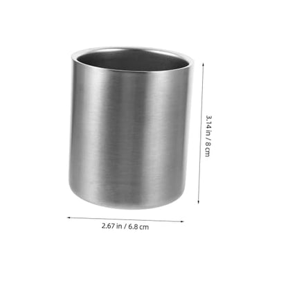 Stainless Steel Water Tumbler Cup Multi Use Smooth Beverage Holder for Home Travel Party Toothbrush and Beer Cup with Sleek Silver Finish