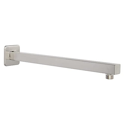 Shower Arm, Rain Shower Head Extension Extender, With Flange and Teflon Tape, Made of Thicken Stainless Steel for Bathroom Rainfall Shower (16 Inch, Brushed Nickel) - color: Brushed Nickel, style: 16 Inch
