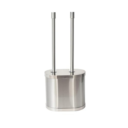 Metal Toilet Bowl Brush and Plunger Set, Brushed Nickel Finish, 2-in-1 Caddy, Open-Back Design, Plastic and Metal Construction