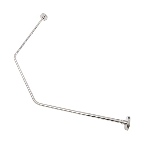 Shower Curtain Rod, Wall Mount Curved Shower Curtain Rod, Stainless Steel Shower Rod Tension Curtain Rod Rail for Bathroom, Bathtub, Dressing Room, Bedroom Silver