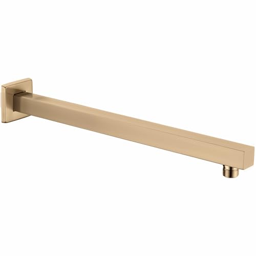TRUSTMI 16" Shower Arm Champagne Bronze, Wall Mount Rainfall Extension | Square Arm with Flange, Stainless Steel Rainfall Shower Head Extension, NPT 1/2" Wall Mount, Universal Fittings, 90° - color: Champagne Brozne