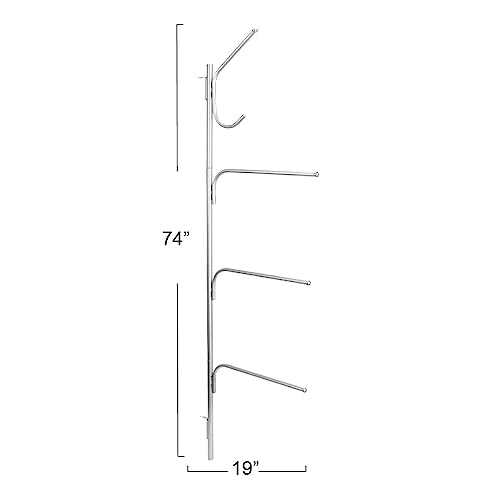 Household Essentials Hinge-It Clutterbuster Steel Valet Family Towel Bar, Silver - color: Silver