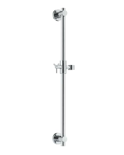HammerHead Showers® Solid Metal 27.5 Inch Shower Slide Bar for Hand Held Shower Heads, Chrome | Adjustable Height Showerhead with Hose Rail System | Easily Adjust Height & Angle of Handshower - color: Chrome