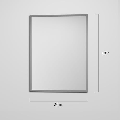 Rectangular Beveled Bathroom Mirrors, 20X30 inch Beveled Bathroom Mirror， | Frameless Mirrors for Bathroom,bedroom/wall/makeup area/cloakroom, hung horizontally or vertically. - size: 20"L x 30"W