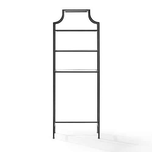 Modern Bathroom Space Saver Cabinet - Oil Rubbed Bronze, Pagoda Style Storage, Tall Linen Tower