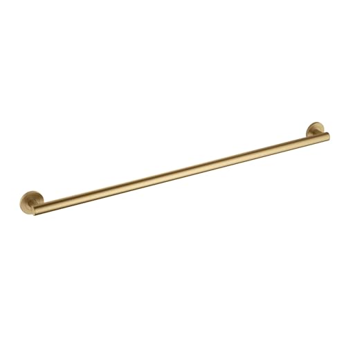 KIBI 36 Inch Stainless Steel Bathroom Safety Grab Bar | Straight Shaped Grab Bar for Bathtubs and Showers, Shower Safety Grab Bars for Seniors, Wall Mounted Anti-Slip Support (Brushed Brass, KGB1136) - color: Brushed Brass