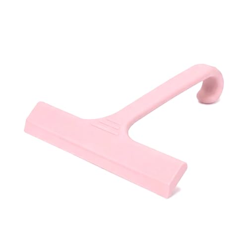 Silicone Shower Squeegee - All-in-One Design with Built-in Hook, 10 Inch Streak-Free Bathroom and car Cleaner for Glass Doors, Mirrors, Windows, Tiles Pink - color: Pink