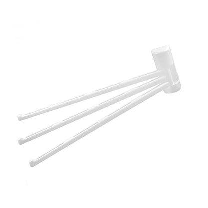 uxcell Rotation Towel Rack Bathroom Swivel Towel Bar 3 Multi Fold-able Arms Rotation Organizer Swing Towel Shelf Space Saving Hanger Kitchen Hand Towel Holder White
