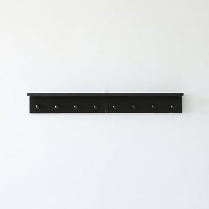 Entrance Coat Rack ，Coat Hooks, Wall-Mounted Wooden Hook Rack, Wall-Mounted Shelves are Very Suitable (Black Color Finish—A-2) - style: black color finish—A-2