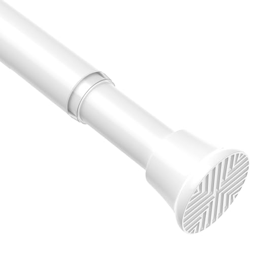 AIZESI Tension Rod 24-46 inch, Tool-Free No Drill Spring Curtain Rod, White | Renter Friendly Curtain Rod, No Fall Adjustable, for Windows, Kitchen, Closet, Bathroom, High Carbon Steel - color: White, size: 24“-46“-1P