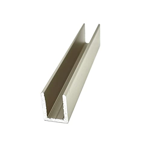 Brixwell SDCD38SN-CCP4 Satin Nickel 3/8" Fixed Panel Shower Door Deep U-Channel - 4 inch Sample - color: Satin Nickel, size: 4 Inch - Sample