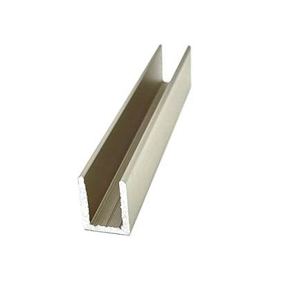 Brixwell SDCD38SN-CCP4 Satin Nickel 3/8" Fixed Panel Shower Door Deep U-Channel - 4 inch Sample - color: Satin Nickel, size: 4 Inch - Sample