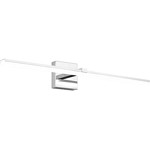 30 inch Chrome Bathroom Vanity Lights Modern Bathroom Wall Lighting Fixtures 22W LED Vanity Light Bar for Bath - color: Chrome- Dimmable, size: 30-inch