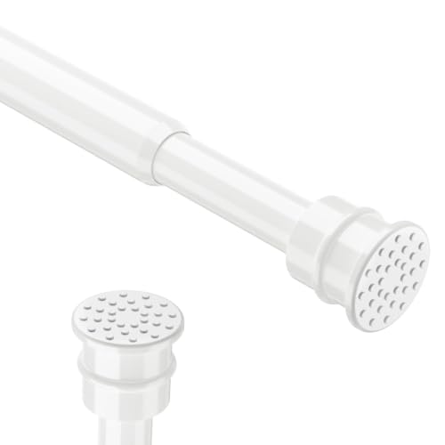 No Drill Tension Curtain Rods 28 to 48 Inch White Small Curtain Rod Adjustable No Drilling for Window,Kitchen,Closet,Doorway,Bedroom - color: White, size: 28-48inch-1PCS