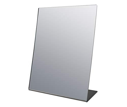 Marketing Holders Slant Back Acrylic Mirror 12" x 18" Angled Freestanding Reflective Portable Lucite Stand for Makeup Application on Vanities and Retail Jewelry Piercing Counters - size: 18"L x 12"W