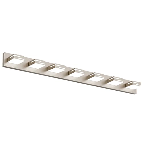 LED Modern Bathroom Vanity Light Fixtures, Dimmable Brushed Nickel Vanity Lights for Bathroom Lighting Fixtures Over Mirror, with 360° Rotatable Acrylic Heads 7-Light 48-inch (Cool White 6000K) - color: Nickel, size: 7-light, 48-inch
