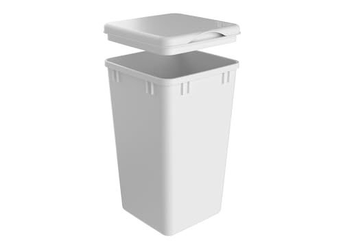 Rev-A-Shelf 27 Qt Under Sink Garbage Can Lid for Base Kitchen and Bathroom Cabinet, Replacement Plastic Trash Bin Lid Only, White, RV-1024-LID-1 - color: White, size: 27 QT