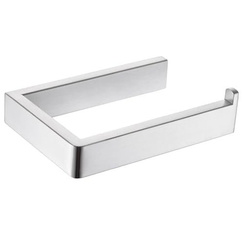 Square Toilet Paper Holder, Brushed Nickel, 304 Stainless Steel | Space-saving for Apartments, RVs, Small Bathroom, Wall Mounted Tissue Holder, Easy Roll Changes, Fits Most Rolls Size - color: Brushed Nickel