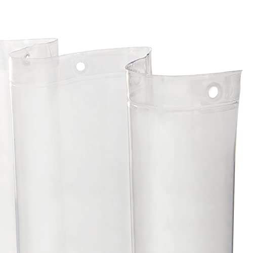 Kenney MB61122PK2 Microban Protected Lightweight 2.8 Gauge Waterproof PEVA Shower Curtain Liner with Durable Eyelet Hang Holes and Weighted Magnetic Hem for Bathroom, 70" W x 72" H, Clear, 2-Pack - color: Clear