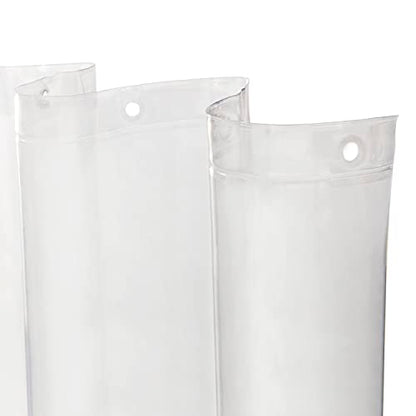 Kenney MB61122PK2 Microban Protected Lightweight 2.8 Gauge Waterproof PEVA Shower Curtain Liner with Durable Eyelet Hang Holes and Weighted Magnetic Hem for Bathroom, 70" W x 72" H, Clear, 2-Pack - color: Clear