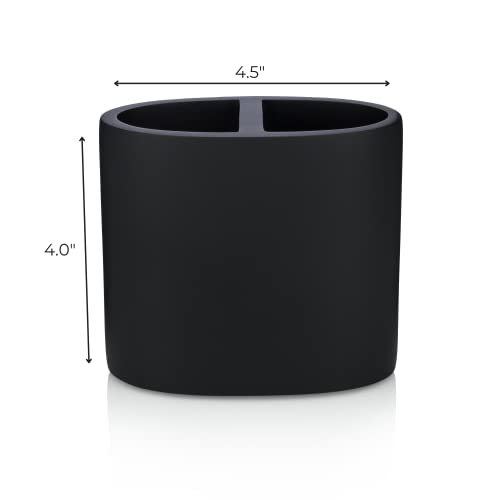 Matte Black Toothbrush Holder for Vanity Countertops, Small Toothbrush Holder - Matte Black Collection - color: Toothbrush Holder
