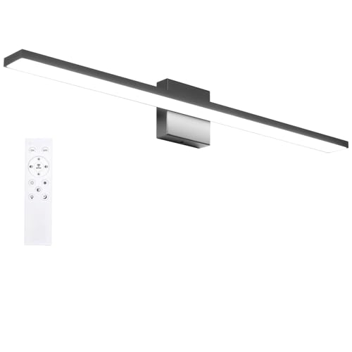 Ralbay 31.5in/28W Dimmable Modern Matte Black Vanity Light Color Temperature Adjustable LED Black Bathroom Vanity Lighting Fixture - color: Black-Remote Control, size: 31.5 inch