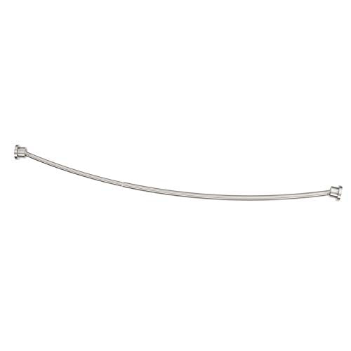 Gatco 827SN Modern Minimalist Curved Shower Rod Set, 42"-72", Satin Nickel | Wall Mount Adjustable Length Stainless Steel Shower Curtain Rod | Expands Shower Space Up To 8 Inches - color: Satin Nickel