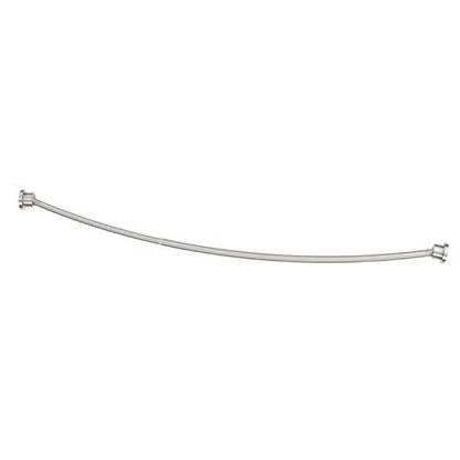 Gatco 827SN Modern Minimalist Curved Shower Rod Set, 42"-72", Satin Nickel | Wall Mount Adjustable Length Stainless Steel Shower Curtain Rod | Expands Shower Space Up To 8 Inches - color: Satin Nickel