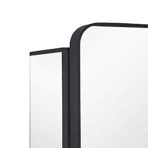Black Bathroom Mirror Medicine Cabinet with Round Corner Framed Door 24 x 30 inch, Recessed or Surface Mount, with Adjustable Glass Shelves - size: 24 x 30 inch