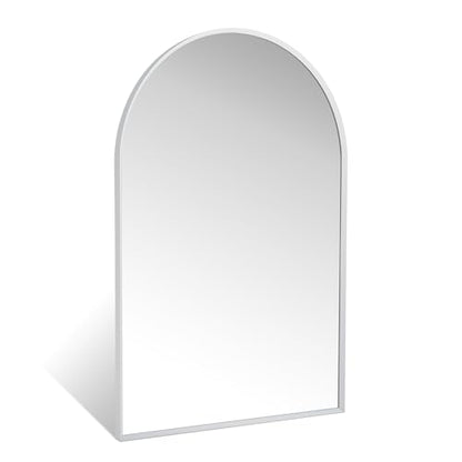 Silver Arched Mirror 20x30in, Metal Framed Bathroom Vanity Wall | Tempered Glass, Shatter Proof, Living Room Bedroom Entryway, Modern Elegant Design - color: Silver, size: 30"L x 20"W, style: Arched