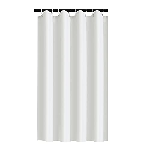 Small Shower Curtain Liner Ipx4 Waterproof, Soft Narrow Stall 47x71 Inch,RV Travel Trailer - Camper Shower Curtain with 8 Hooks and 4 Bottom Magnets/White - size: 47"W x 71"L (Pack of 1)