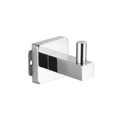 Wall Hook Stainless Steel Adhesive Mount for Bathroom Tile and Glass, Drill-Free Holder for Wet Towels and Robes (1 Piece) - size: 2.17 x 1.97 x 1.69 in