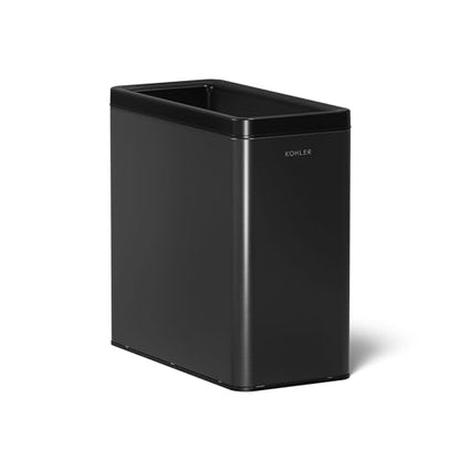Kohler K-31313-BST 12-Liter Open-Top Trash Can, Black Stainless Steel - color: Black Stainless Steel, size: 3.1 Gallon - Open Top