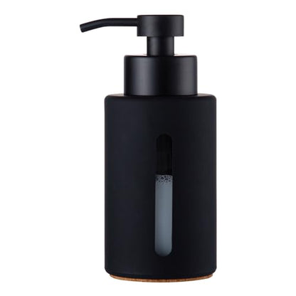 Enra Bathroom Soap Dispenser,12oz Glass Black Soap Dispenser Stainless Steel Liquid Pump,Refillable Hand Lotion Soap Dispenser for Bathroom Kitchen - color: Black