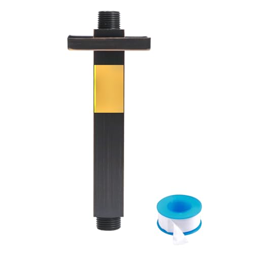 Enga Brass 6-Inch Straight Shower Arm with Flange, Oil Rubbed Bronze - color: Oil Rubbed Bronze, style: 6 Inch