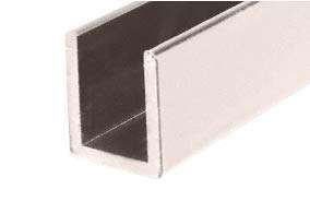 Brixwell SDCD38PN-CCP4 Polished Nickel 3/8" Fixed Panel Shower Door Deep U-Channel - 4 inch Sample - color: Polished Nickel, size: 4 Inch - Sample