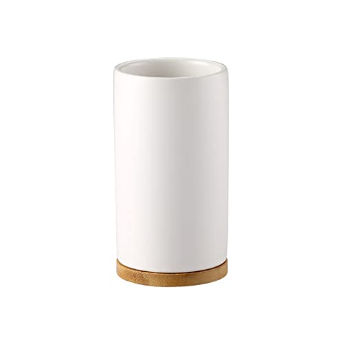 400ml Ceramic Toothbrush Cup Tumbler, Bathroom Cup Toothbrush Holder for Toothbrush and Toothpaste - style: White, Cup