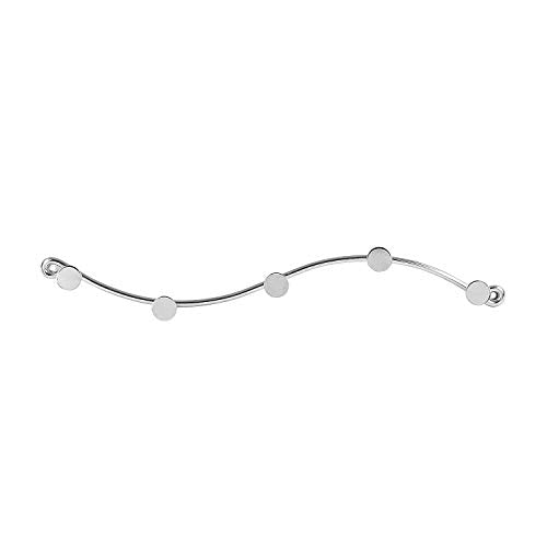 Spectrum Sweep Modern Wall Coat Rack 5 Hook for Hanging Coats Hats Bags Towels and Accessories, Easy Install Heavy Duty Steel Hanger Mount for Entryway Bathroom Bedroom Storage Organizer, Chrome