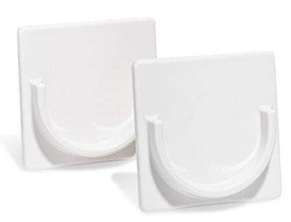 Adhesive Shower Rod Holders | No Drilling Shower Curtain Rod Holders For Wall | Shower Curtain Wall Mount | Stick On Shower Bar Holder | White 2 Pk | No Drilling | Shower Rod Not Incl | - color: White, size: Small