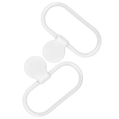 Ciieeo 2pcs Self-Adhesive Towel Ring Wall Mount Hand Towel Holder for Bathroom and Kitchen White No-Drill Installation Guest Rack