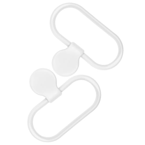 Ciieeo 2pcs Self-Adhesive Towel Ring Wall Mount Hand Towel Holder for Bathroom and Kitchen White No-Drill Installation Guest Rack