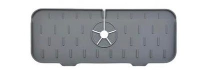 Silicone Sink Splash Guard for Faucet – Faucet Mat Drip Catcher, Kitchen Sink Water Guard, Behind Faucet Protector, Fast-Drying, Fits Most Sinks (14.5” x 5.5”, Dark Gray)