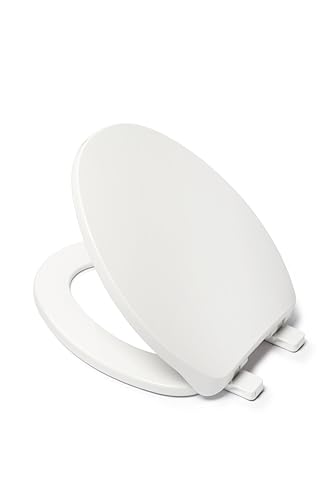 Barkley Plastic Toilet Seat with Stick Tight - Slow Close Toilet Seat with Soft Close, Hardware Included, No More Movement Feature, Fits Most Manufacturers Round Toilets